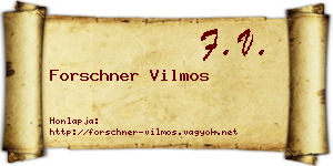 Forschner Vilmos névjegykártya